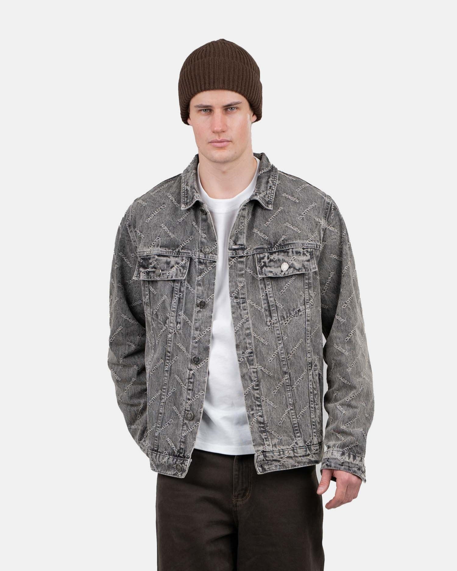 Monogram Denim Jacket Washed Grey | Skagen - clothing.dk